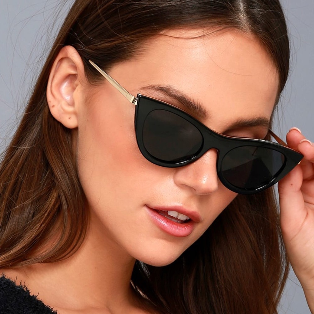 Le Specs ENCHANTRESS BLACK CAT-EYE SUNGLASSES